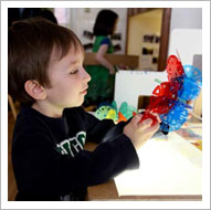 Kid playing with toys