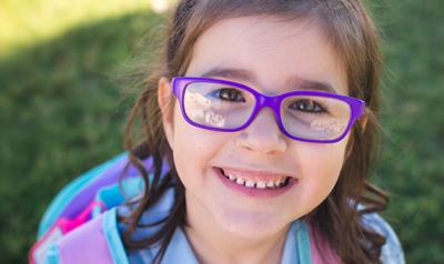 a child with glasses