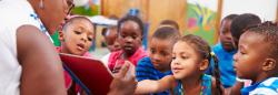 Children reading in a circle