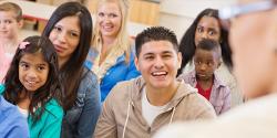 families and teachers sitting