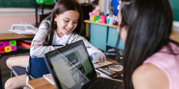 a child using a laptop