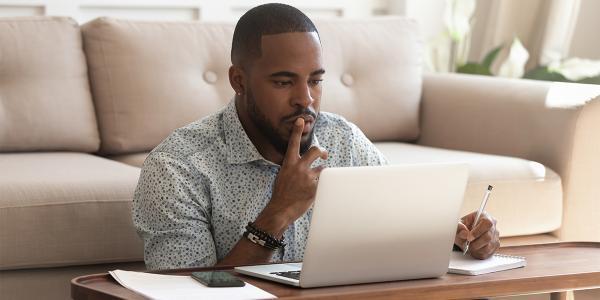 a man at a computer