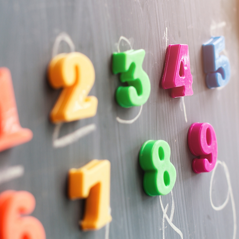 Numbers on a chalk board