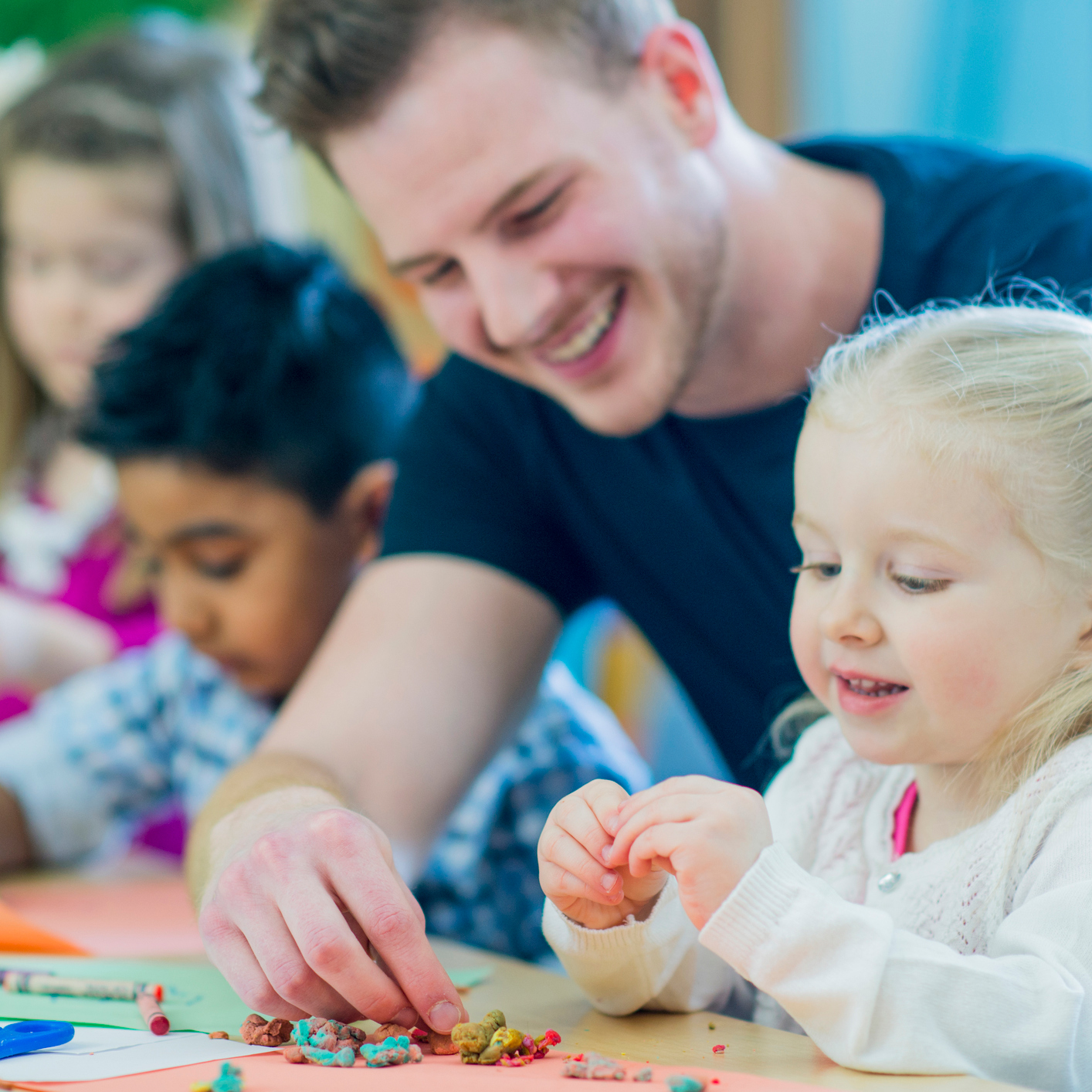 Educator with children