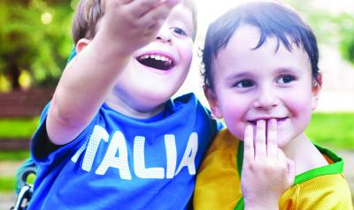 Two smiling children.